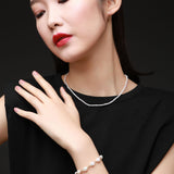 Embellished Series Pearl Stitching Double Layer Necklace