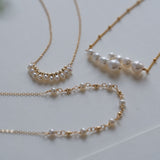 Embellished Series Gold Gradient Beaded Necklace