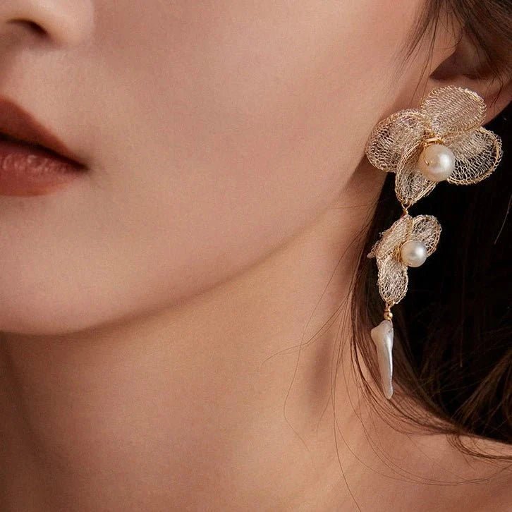 Cicada Wing Series Petite Floral Stud Earrings - COCOKIM