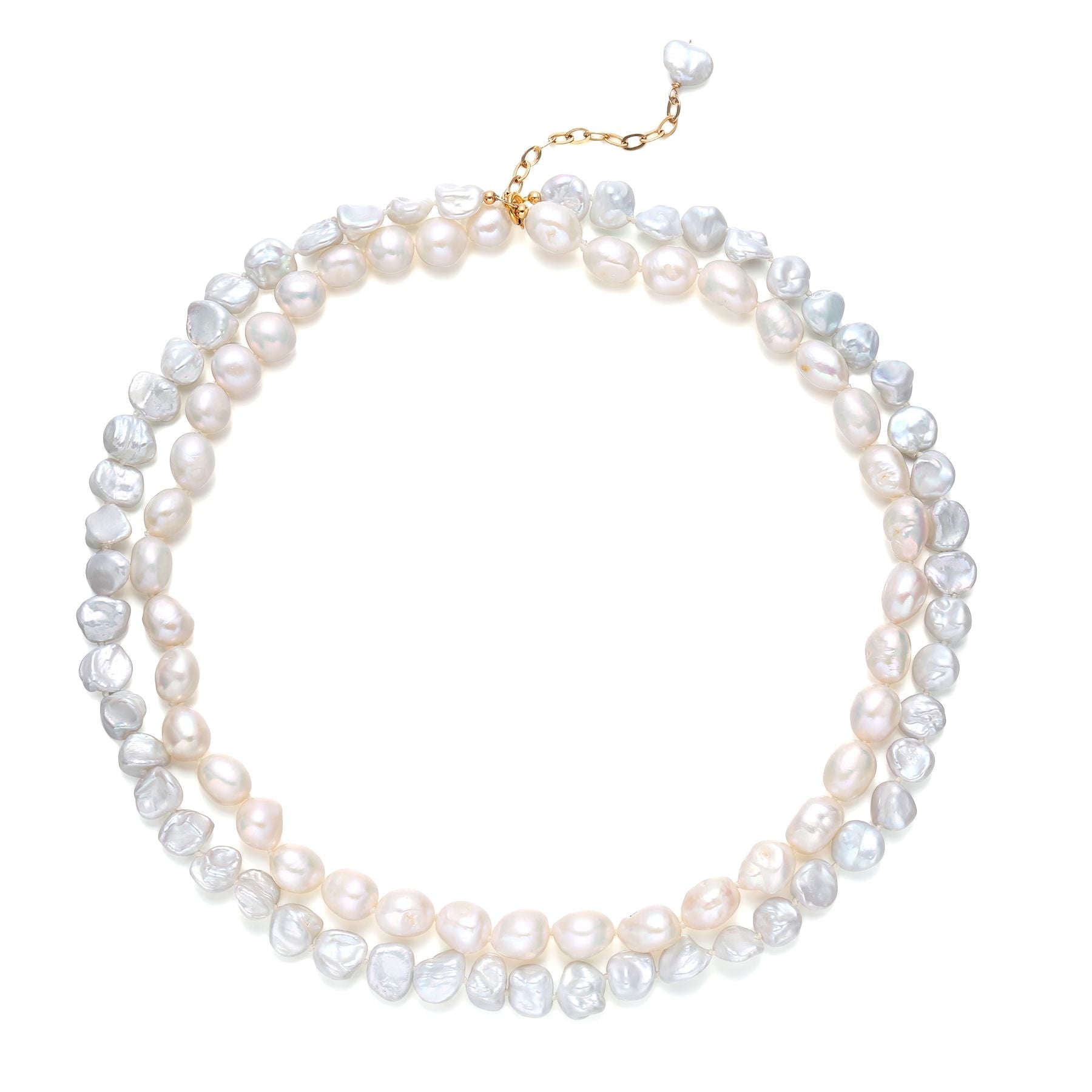 Thousand Faces Series Double Layer Irregular Pearl Necklace - CKBLK2020047