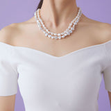 Thousand Faces Series Double Layer Irregular Pearl Necklace - CKBLK2020047