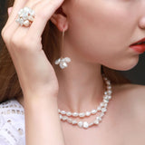 Thousand Faces Series Double Layer Irregular Pearl Necklace - CKBLK2020047