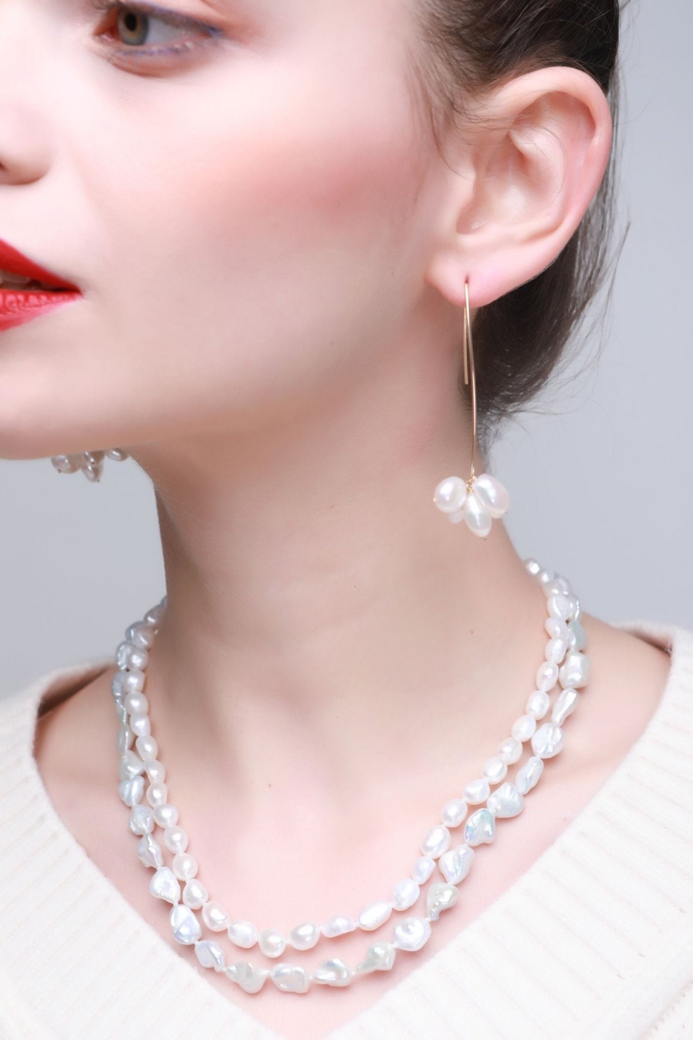 Thousand Faces Series Double Layer Irregular Pearl Necklace - CKBLK2020047