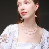 Embellished Series Double - Layered Pearl Beaded Necklace - CKBLK2020048