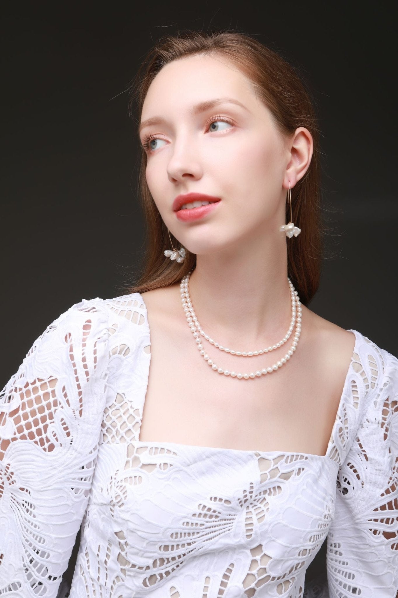 Embellished Series Double - Layered Pearl Beaded Necklace - CKBLK2020048