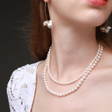 Embellished Series Double - Layered Pearl Beaded Necklace - CKBLK2020048