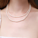 Embellished Series Double - Layered Pearl Beaded Necklace - CKBLK2020048