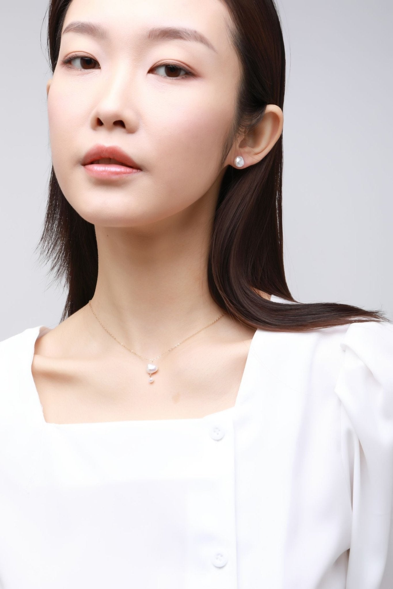 Thousand Faces Series Delicate Double Pearl Pendant Necklace - CKBLK2021014