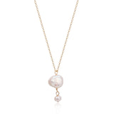 Thousand Faces Series Delicate Double Pearl Pendant Necklace - CKBLK2021014