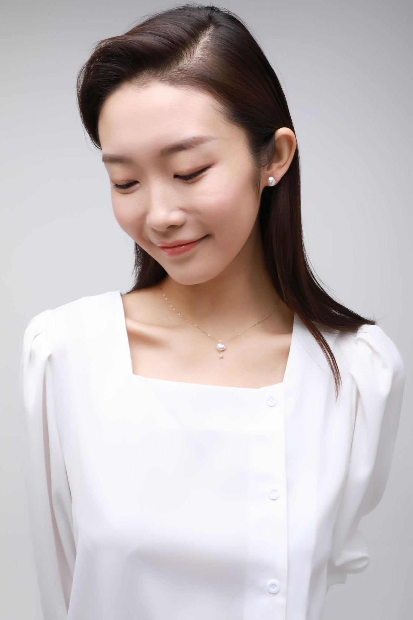 Thousand Faces Series Delicate Double Pearl Pendant Necklace - CKBLK2021014