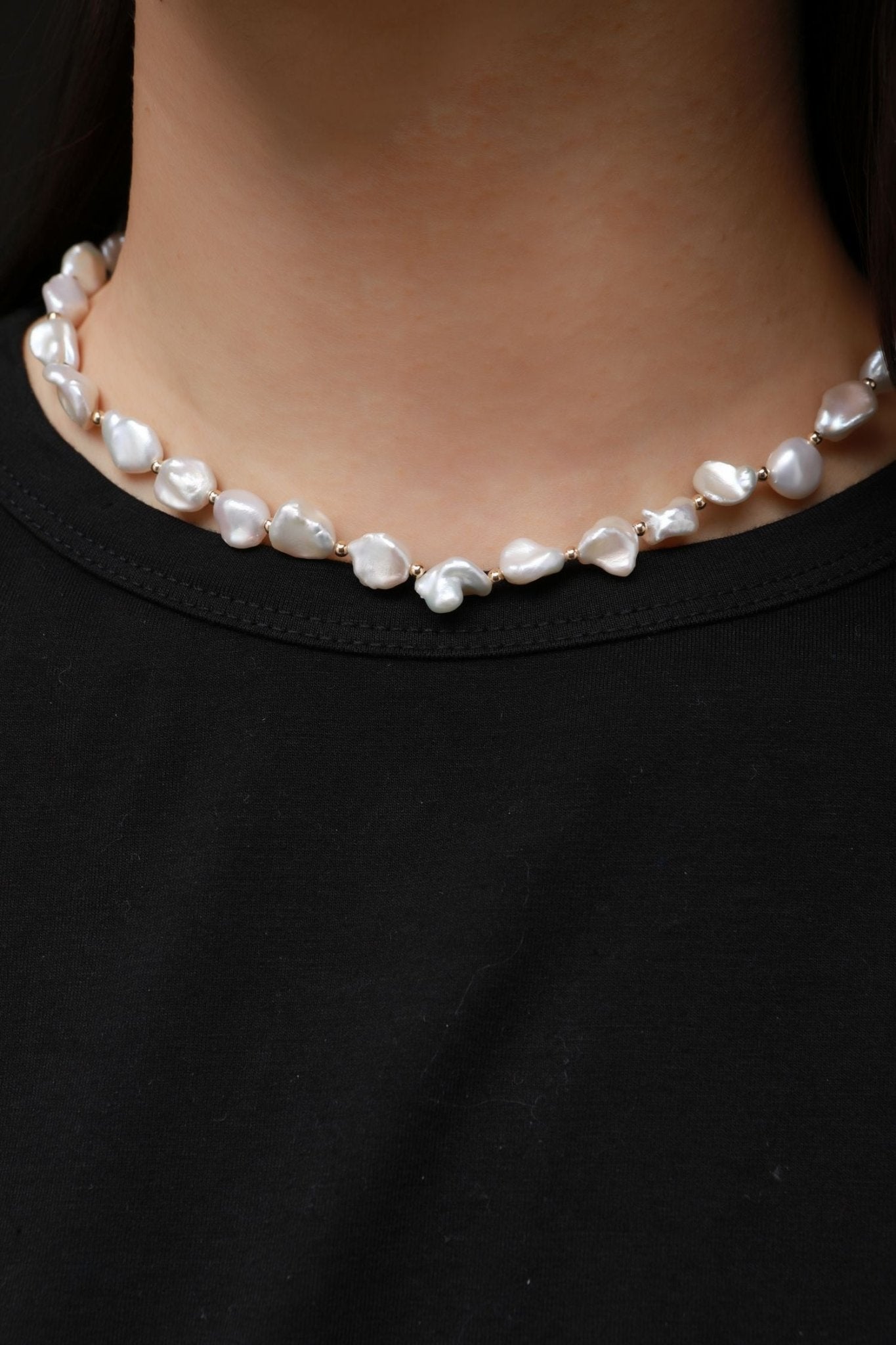 Thousand Faces Series Irregular Baroque Pearl Beaded Necklace - CKBLK2021021