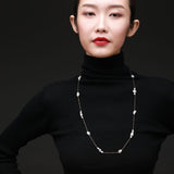 Thousand Faces Series Multi - pearl Long Chain Necklace/Sweater Chain - CKBLK2021023