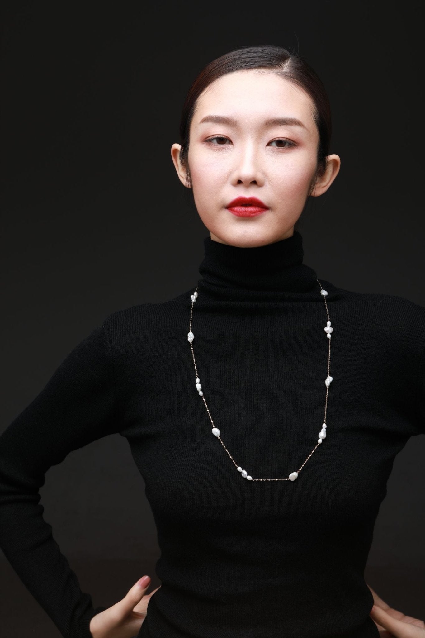 Thousand Faces Series Multi - pearl Long Chain Necklace/Sweater Chain - CKBLK2021023