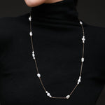 Thousand Faces Series Multi - pearl Long Chain Necklace/Sweater Chain - CKBLK2021023