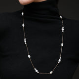 Thousand Faces Series Multi - pearl Long Chain Necklace/Sweater Chain - CKBLK2021023