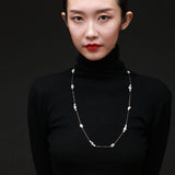 Thousand Faces Series Multi - pearl Long Chain Necklace/Sweater Chain - CKBLK2021023