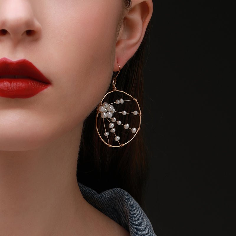 Geometric Series Plum Blossom Chandelier Earrings - CKCQ2019017