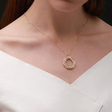 Geometric Series Hoop Pearl Pendant Necklace - CKCQ2019029