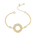 Geometric Series Hoop Pearl Charm Bracelet - CKCQ2019045