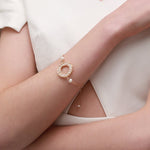 Geometric Series Hoop Pearl Charm Bracelet - CKCQ2019045