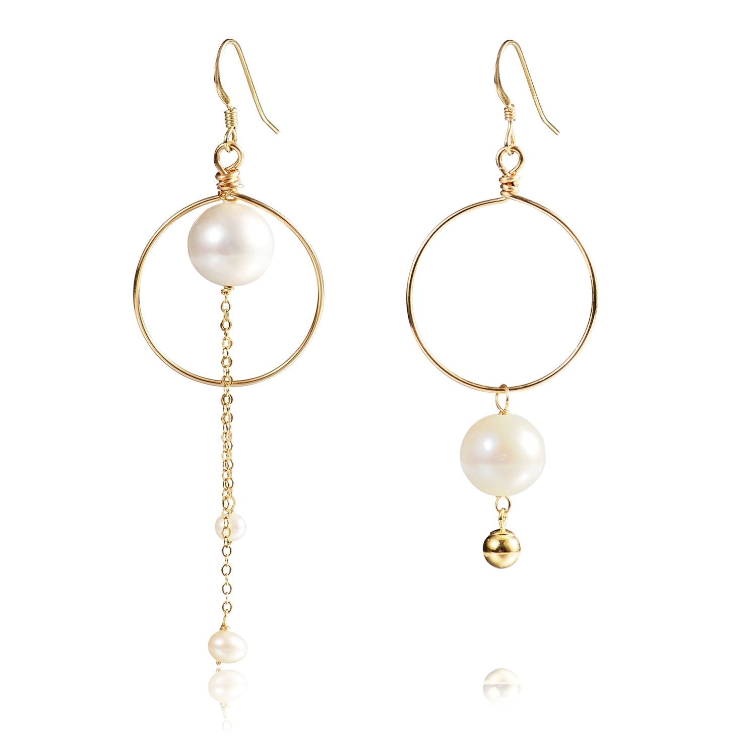 Geometric Series AB Style Pearl Dangle Earrings - CKCQ2021188