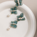 Cicada Wing Series Double Butterfly Pearl Dangle Earrings - CKCY2023033