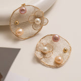 Cicada Wing Series Embroidered Pearl Earrings - CKCY2023035