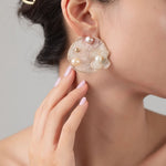 Cicada Wing Series Embroidered Pearl Earrings - CKCY2023035