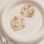 Cicada Wing Series Embroidered Pearl Earrings - CKCY2023035