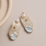 Cicada Wing Series Lotus Leaf Pearl Earrings - CKCY2023036