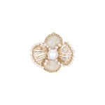 Cicada Wing Series Four - leaf Flower Pearl Brooch - CKCY2023094