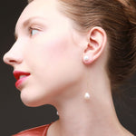 Embellished Series Pearl Teardrop Dangle Threader Earrings - CKDZ2020070