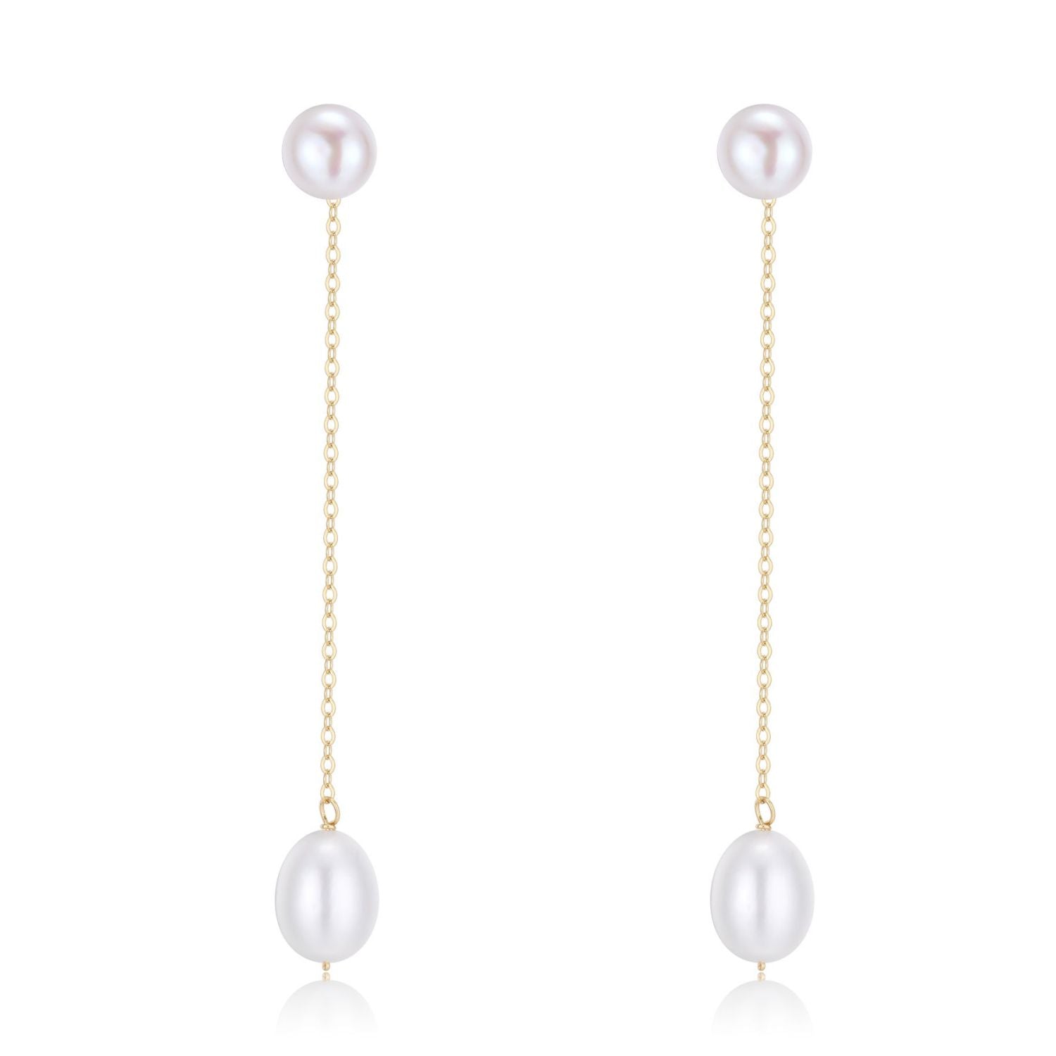 Embellished Series Pearl Teardrop Dangle Threader Earrings - CKDZ2020070