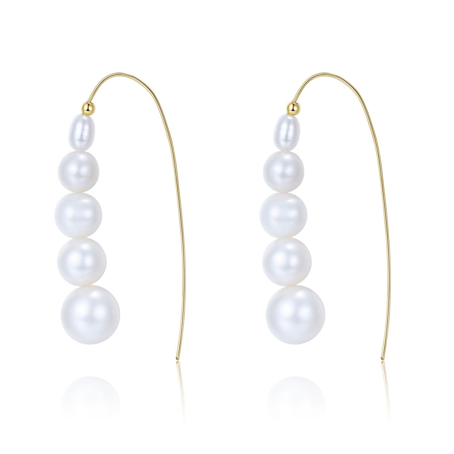 Embellished Series Gradient Pearl Dangle Earrings - CKDZ2020073