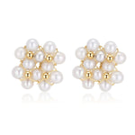 Embellished Series Small Cluster Pearl Stud Earrings - CKDZ2021065