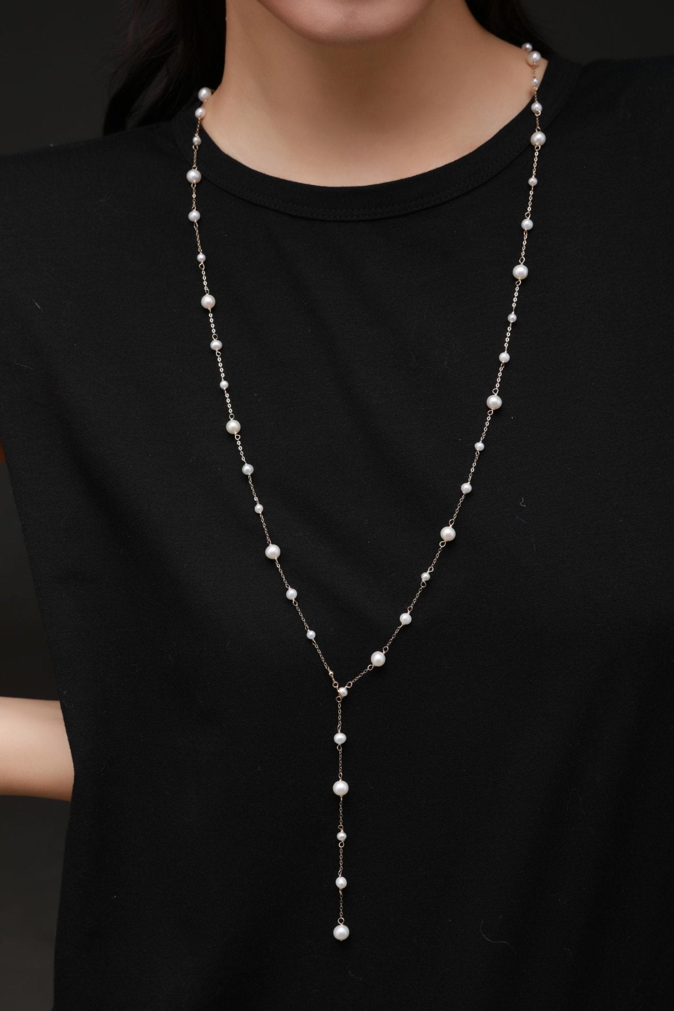 Embellished Series Long Style Pearl Chain Necklace - CKDZ2021081