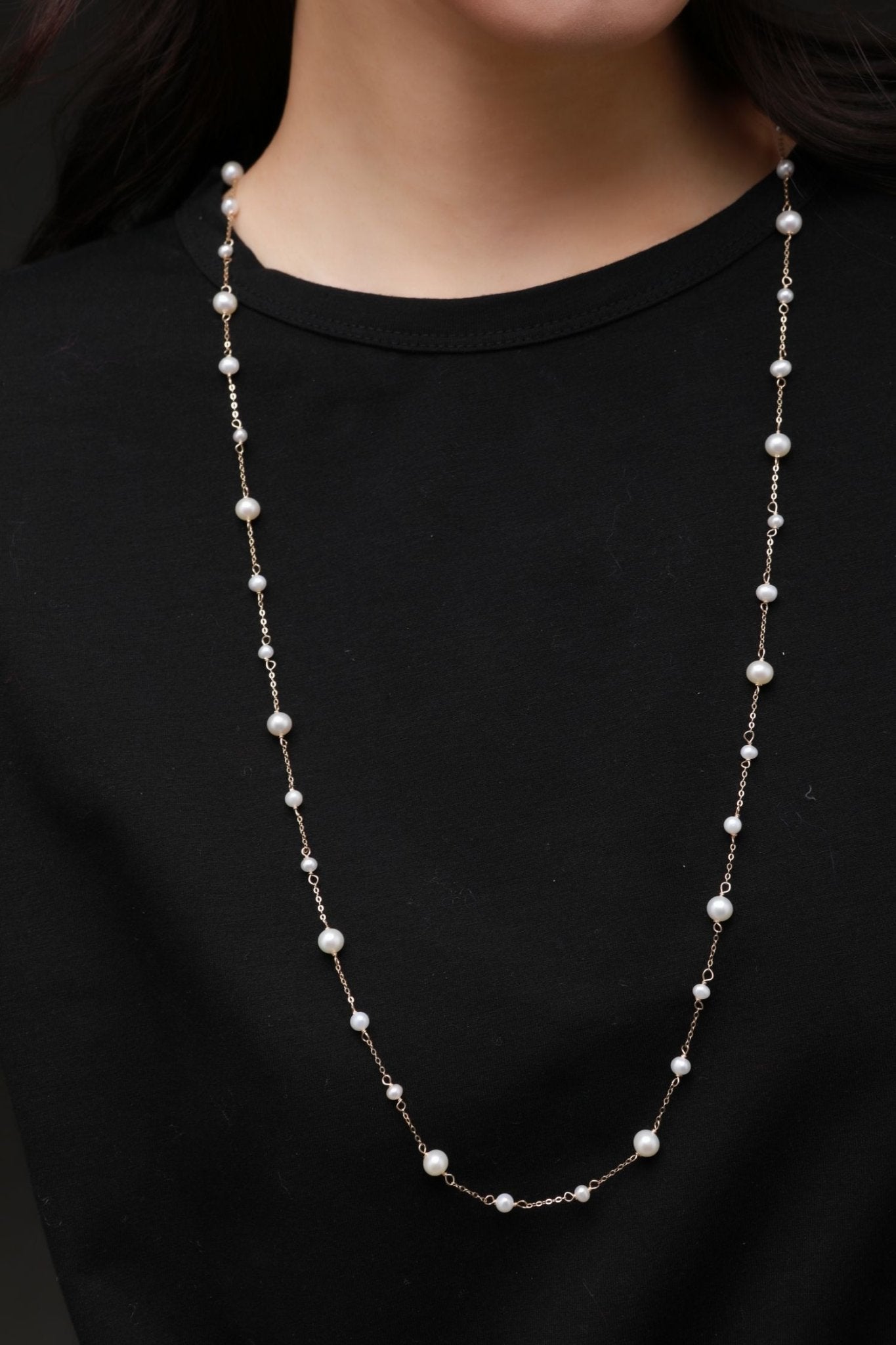 Embellished Series Long Style Pearl Chain Necklace - CKDZ2021081