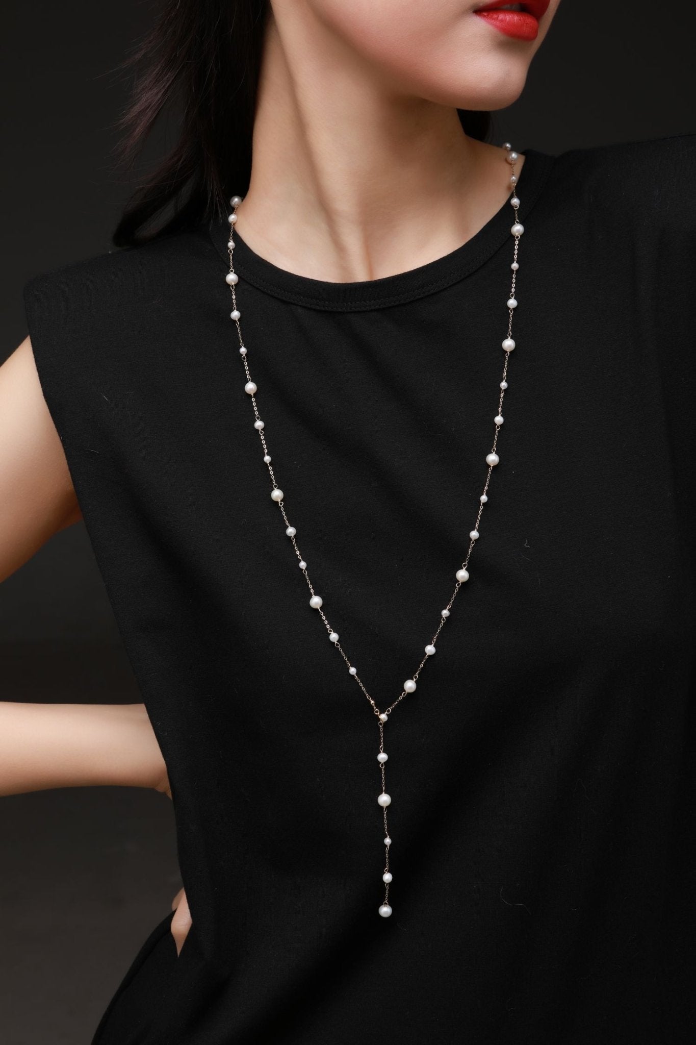 Embellished Series Long Style Pearl Chain Necklace - CKDZ2021081