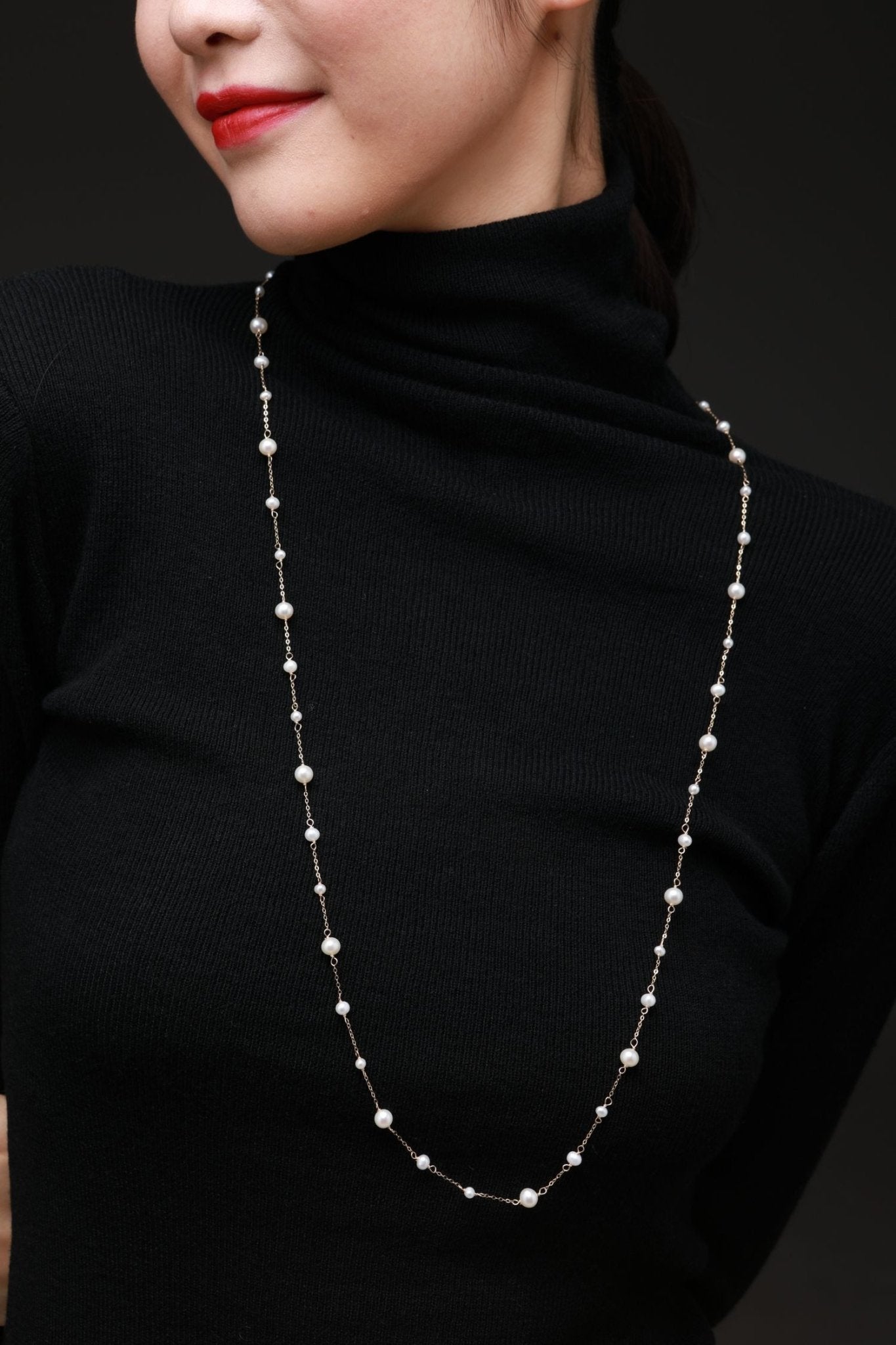 Embellished Series Long Style Pearl Chain Necklace - CKDZ2021081