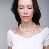 Embellished Series Long Elegant Necklace with Mixed Sizes of Pearls - CKDZ2021082