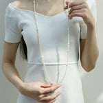 Embellished Series Long Elegant Necklace with Mixed Sizes of Pearls - CKDZ2021082