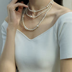 Embellished Series Long Elegant Necklace with Mixed Sizes of Pearls - CKDZ2021082