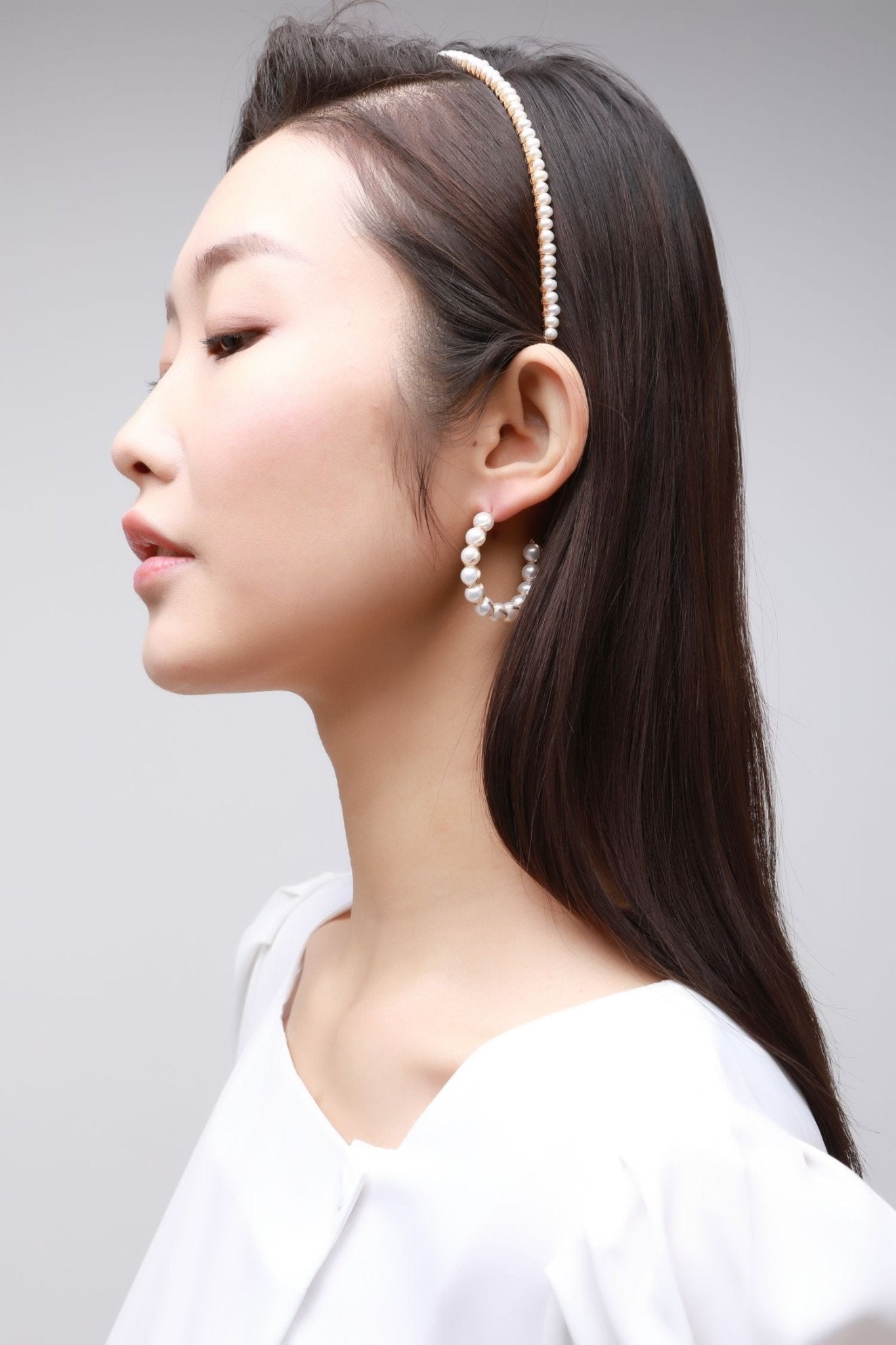 Embellished Series Small Pearl Headband Hair Pin - CKDZ2021088