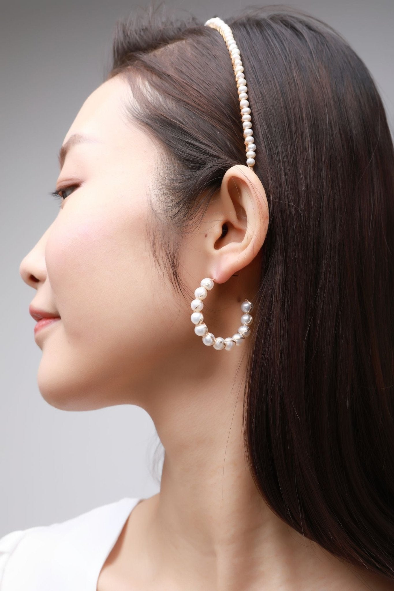 Embellished Series Small Pearl Headband Hair Pin - CKDZ2021088