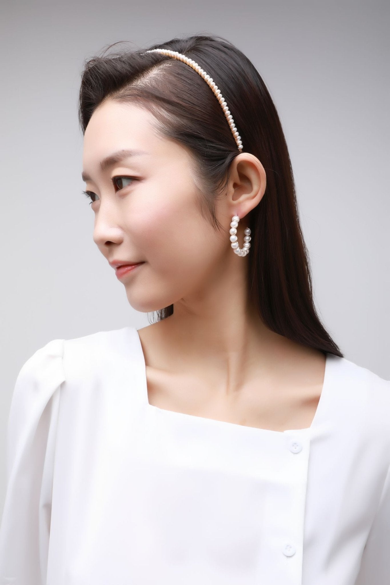 Embellished Series Small Pearl Headband Hair Pin - CKDZ2021088