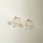 Embellished Series Triple Bead Inverted U Earrings - CKDZ2021158