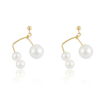 Embellished Series Triple Bead Inverted U Earrings - CKDZ2021158