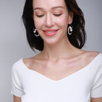 Embellished Series Exaggerated Swirl Pearl Earrings - CKDZ2021159