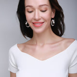 Embellished Series Exaggerated Swirl Pearl Earrings - CKDZ2021159