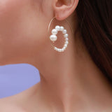 Embellished Series Exaggerated Swirl Pearl Earrings - CKDZ2021159